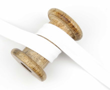 1 Meter elastisches Schrägband - 20mm - Jersey - Weiß