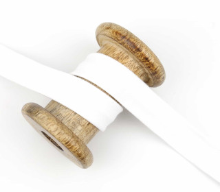 1 Meter elastisches Schrägband - 20mm - Jersey - Weiß