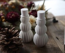 Silikon - Gießform - Schneemann mit Hut - Rillen - Streifen - Weihnachten