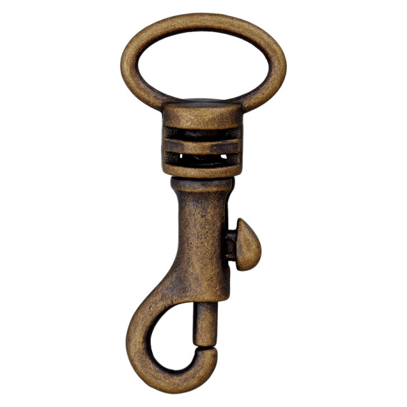 1 Karabinerhaken - Metall -  Oval - 12mm - Altmessing