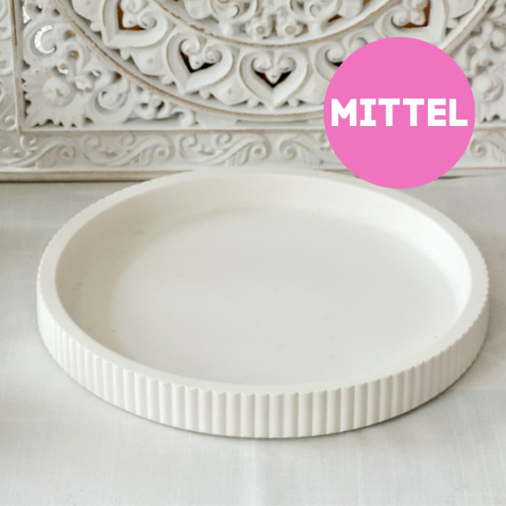 Silikon - Gießform - Dekoteller - mit Streifen - MITTEL - vielfältig nutzbar