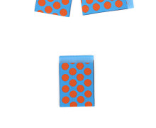 1 Label - Punkte - Himmelblau/Altorange - Anlukaa