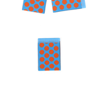 1 Label - Punkte - Himmelblau/Altorange - Anlukaa