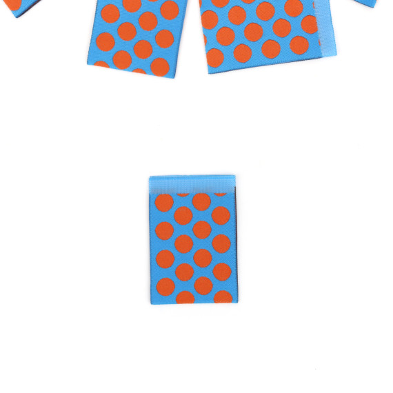 1 Label - Punkte - Himmelblau/Altorange - Anlukaa