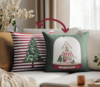 Genähtes Kissen inkl. Inlet - Festtagsfreude - Schneekugel - Mein Hanseherz