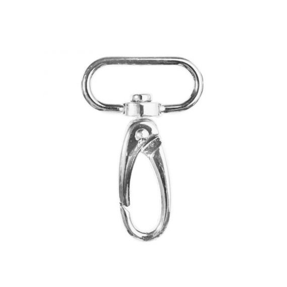 1 Karabinerhaken - Metall - breite Hakenfläche - 30mm - Veno - Silber