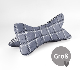 DIY-Nähset - Leseknochen - Groß - Checker - Blaugrau - Velvet - abby and amy