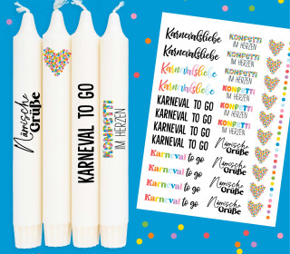 DIN A4 - Tattoofolie - Karneval - für Kerzen / Keramik