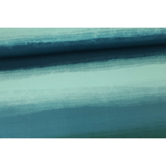 Jersey - Aquarell Verlauf - Color Gradient - Petrol - Living for Fabrics