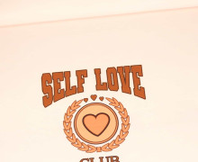 Sommersweat - Self Love Club - Schriftzug - Braun - Paneel - Puder - Bio Qualität - abby and me