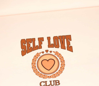 Sommersweat - Self Love Club - Schriftzug - Braun - Paneel - Puder - Bio Qualität - abby and me