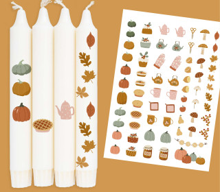 DIN A4 - Tattoofolie - Erntezeit - für Kerzen / Keramik