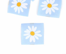 1 Label - Gänseblümchen - Hellblau - KnilchArt Design