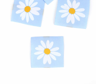 1 Label - Gänseblümchen - Hellblau - KnilchArt Design