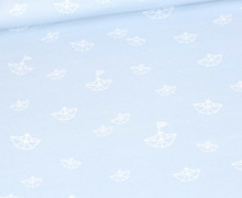 Jersey - Küstenbande - Seebär - Papierboote - Kombistoff - Hellblau - Bio-Qualität - Treeebird - abby and me