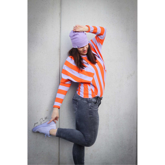 Sommersweat - Just Stripes! - Uni - Flieder