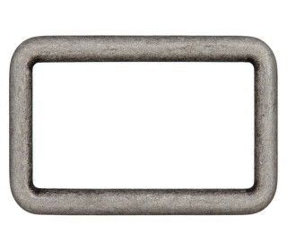 1 Rechteck-Ring - Vierkant - 25mm - Metall - Altsilber