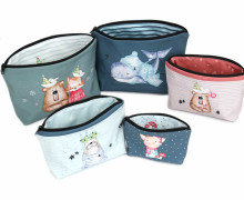 DIY-Nähset - Softshell - Fleece - 5 Wetbags - Winterbande - Treeebird - abby and amy