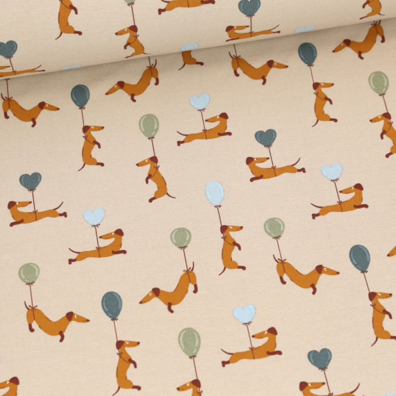 Jersey - Qjutie & the Qjutest - Dackel mit Ballons - Sand