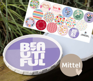 Outdoorstoff - Joys of Spring - Inlays für Silikon - Dekoteller - Tablett - Mit Sternen/Herzen - Mittel - abby and amy
