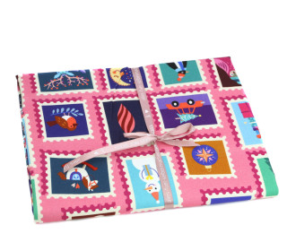 1m Zuschnitt - Bio-Canvas - Feste Baumwolle - On Stamps - Christmas 2024 - Rosa - Hamburger Liebe