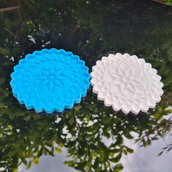 Silikon - Gießform - Untersetzer - Dekoteller - gemusterter Kreis - Mandala - vielfältig nutzbar
