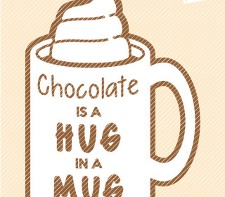 Plotterdatei »Hot Chocolate« – Spruch »A Hug in a Mug«