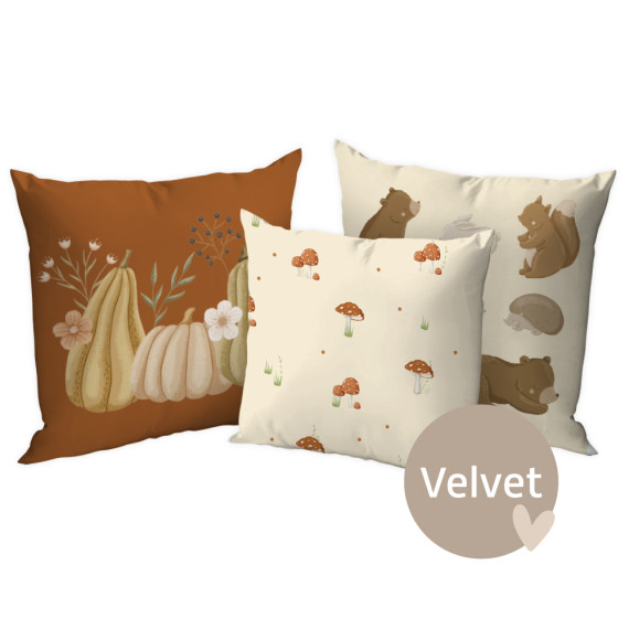 Kissenstoff - DIY - Kissen-Set - Woodland Autumn - Velvet - abby and amy - Herbst