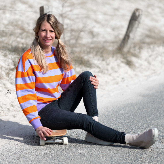 Sommersweat - Just Stripes! - Uni - Flieder