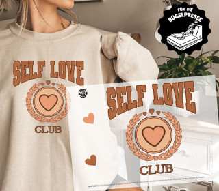 Onkel Bo's Bügelbilder - DIN A4 - Self Love Club - Schriftzug - Braun - BIG