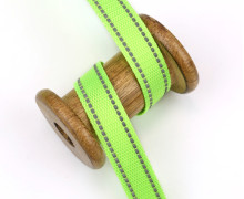 1 Meter Weiches Gurtband  - 20mm - reflektierend - Neongrün