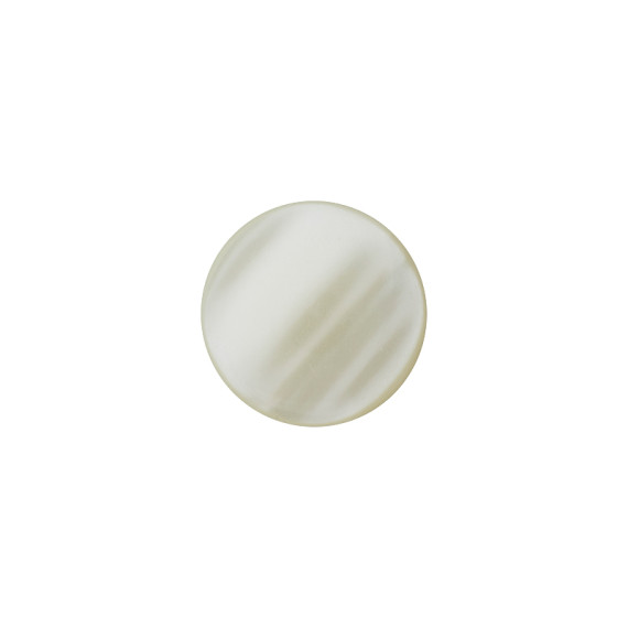 1 Polyesterknopf - Rund - 14mm - Öse - Uni - Glanz - Warmweiß