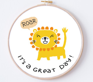 DIY Stickrahmen - Lion Roar - Stickrahmen Bild - Maedchenwahn - zum Selbermachen