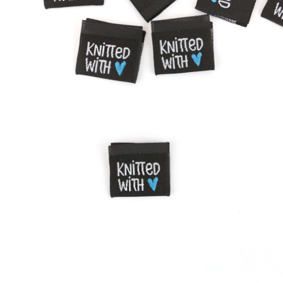 1 Label - KNITTED WITH HEART - Schwarz - Hamburger Liebe