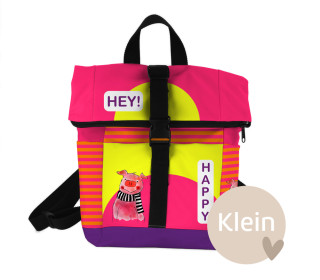 DIY-Nähset - Rucksack - Nepal - Klein - fröhliche Tierfreunde - Happy Schwein - ela ideen - abby and amy