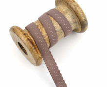 1m elastisches Schrägband  - Bogenkante - 12mm - Taupe