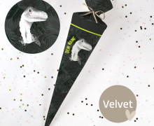 DIY-Nähset Schultüte - Dino - Palmenblätter - Velvet - zum selber Nähen