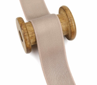 1m Gummiband - Uni - Leicht Schimmernd - 40mm - Sand