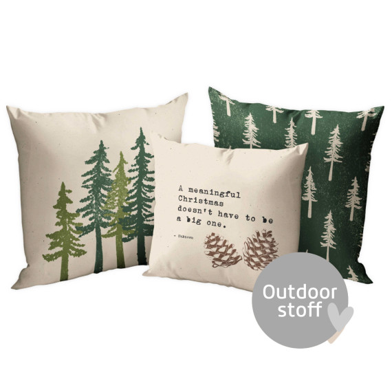 Kissenstoff - DIY - Kissen-Set - Weihnachtswunder - Oh Tannenbaum - Lausemia Design Studio - Outdoorstoff - abby and amy