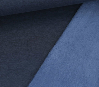 Leichter Alpenfleece - Purring Fur - Kuschelstoff - 260g - Uni - Taubenblau Dunkel Meliert