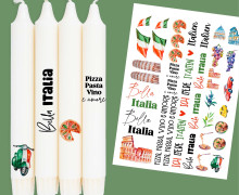 DIN A4 - Tattoofolie - Italien - für Kerzen / Keramik