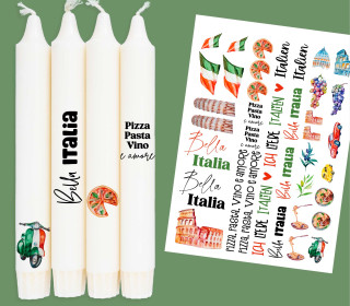 DIN A4 - Tattoofolie - Italien - für Kerzen / Keramik