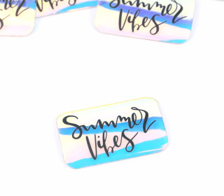 1 HOLO LABEL - Einhornfolie - Bedruckt - Summer Vibes