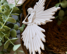 Silikon - Gießform - Kleine Elfe mit Flügeln & Flöte - flach - vielfältig nutzbar