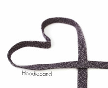 1m flache Kordel - Hoodieband - 15mm - Kapuzenband - Meliert - Braungrau