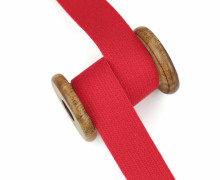 1m Weiches Gurtband - Uni - Baumwolle - 30mm - Stärke 1,4mm - Dunkelrot