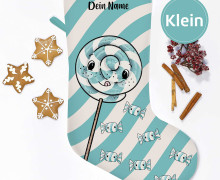 DIY-Nähset - Nikolaussocke - KLEIN - Softshell - Sweetys - Hellblau - Katzengold Designs