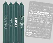 DIN A4 - Tattoofolie - Gefühle - Weiß - für Kerzen / Keramik