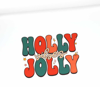 Sommersweat - Holly Jolly Vibes - Lettering - Paneel - Weiß - Bio Qualität - abby and me