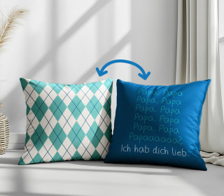 Genähtes Kissen inkl. Inlet - Papa - der Beste - Ich hab Dich lieb - Mein Hanseherz